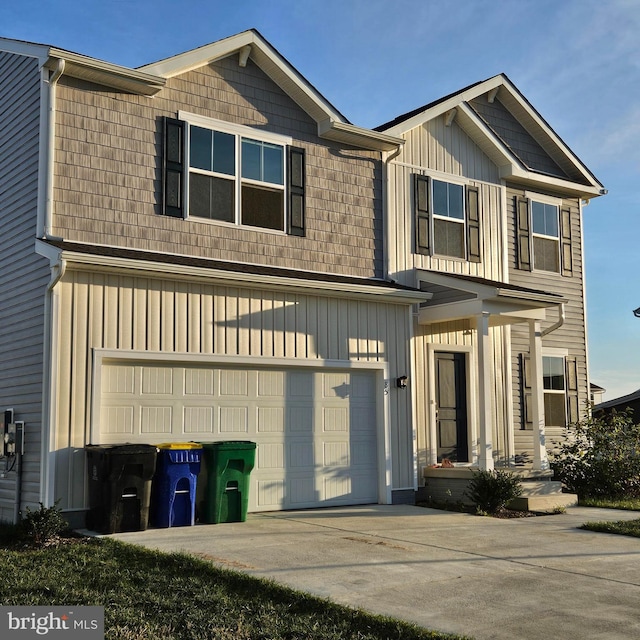 view of front of home featuring a garage