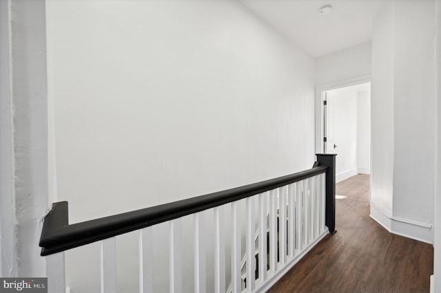 hallway featuring dark hardwood / wood-style floors