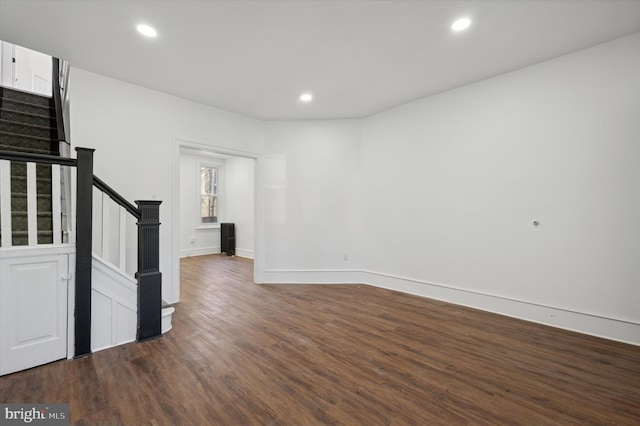 interior space featuring dark hardwood / wood-style flooring