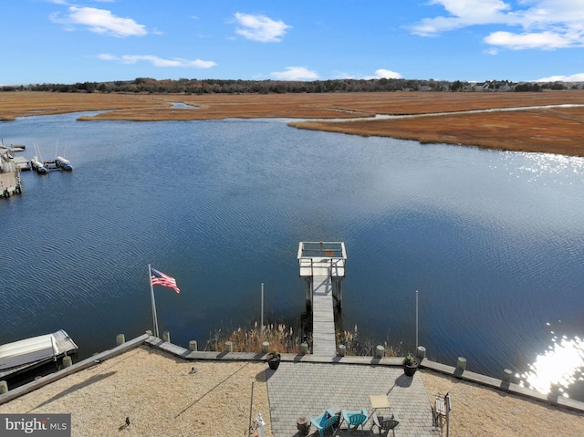 exterior space featuring a dock