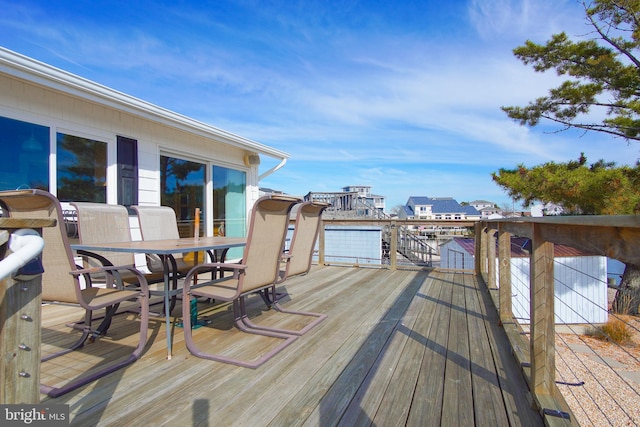 35 Walkill Rd, Little Egg Harbor Twp, NJ 08087 - wooden terrace featuring outdoor dining area