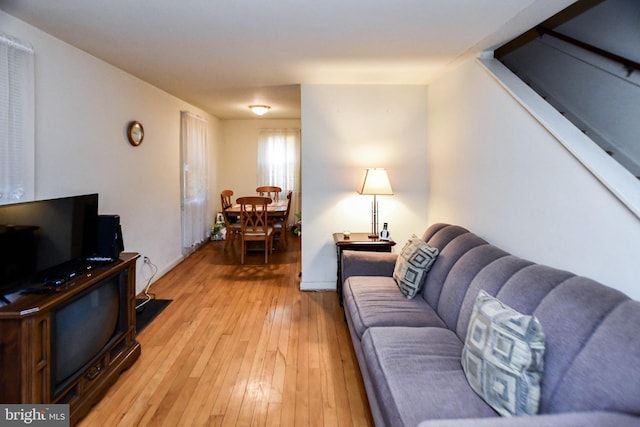 living room featuring light hardwood / wood-style floors