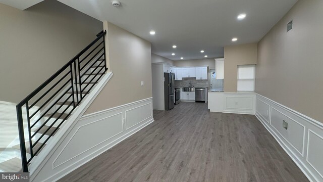 interior space featuring light hardwood / wood-style floors