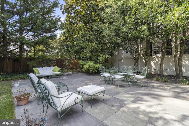 view of patio / terrace with an outdoor living space