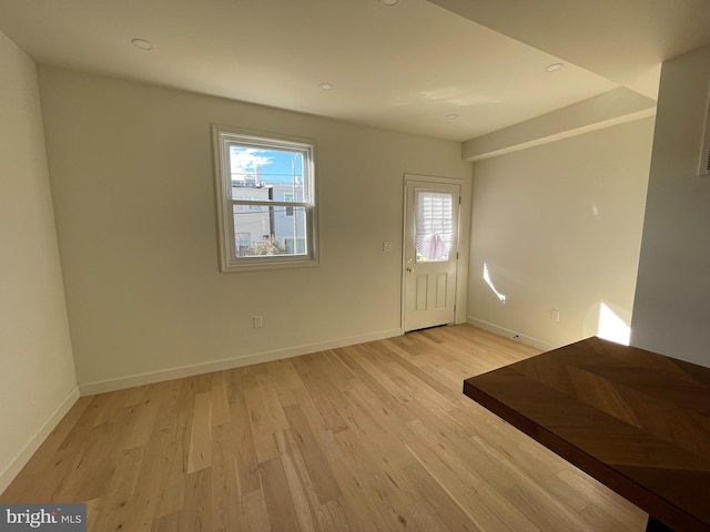 entrance foyer with light wood-type flooring