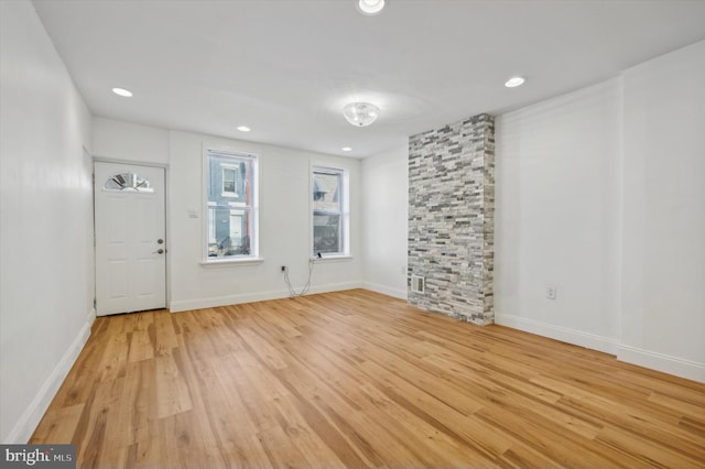 foyer with light wood-type flooring