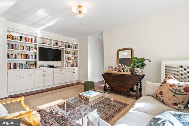 living room featuring light hardwood / wood-style flooring