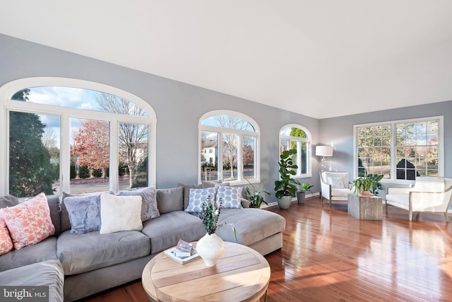 living room featuring hardwood / wood-style flooring