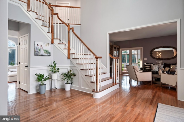 interior space featuring hardwood / wood-style floors and french doors