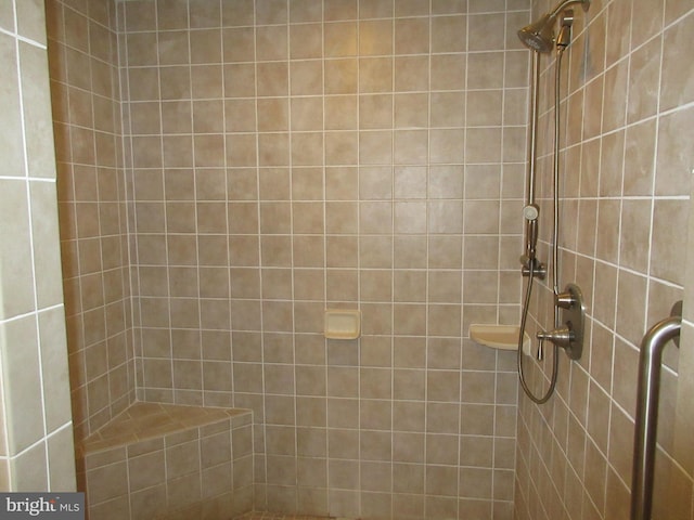 bathroom with tiled shower