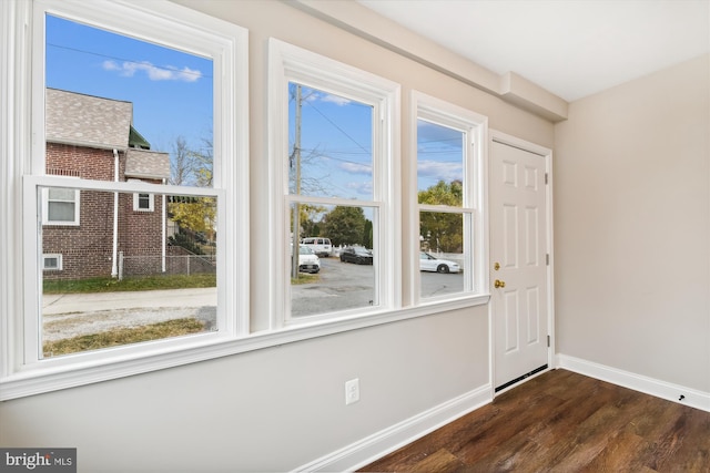 doorway to outside featuring dark hardwood / wood-style flooring