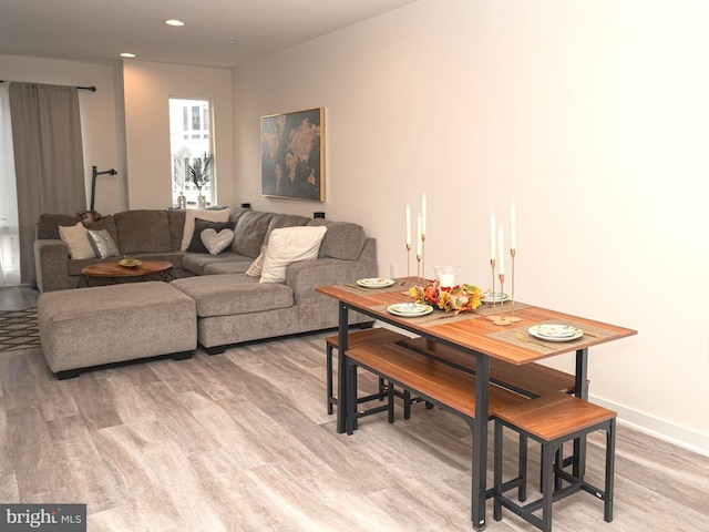 living room featuring light hardwood / wood-style flooring