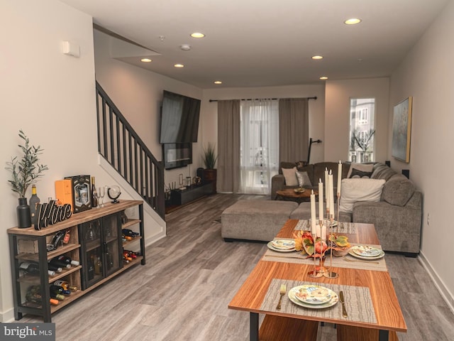 living room featuring hardwood / wood-style floors