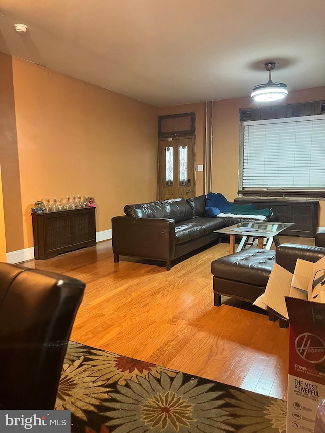 living room featuring wood-type flooring