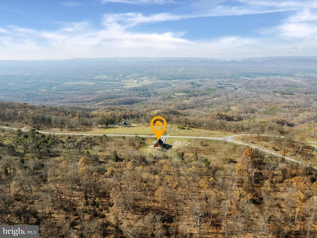 bird's eye view featuring a mountain view