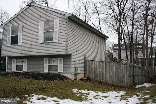 view of snowy exterior