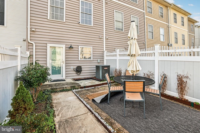 view of patio / terrace featuring central AC