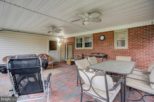 view of patio / terrace with ceiling fan