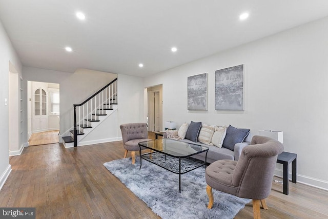 living room featuring hardwood / wood-style flooring