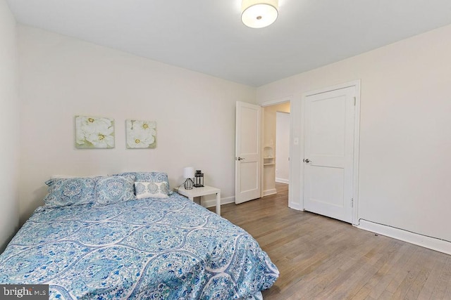 bedroom featuring wood-type flooring