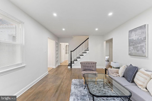 living room featuring hardwood / wood-style floors