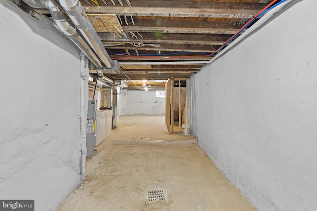 basement featuring water heater