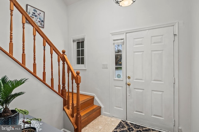 view of tiled foyer