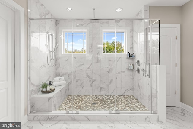 bathroom with an enclosed shower