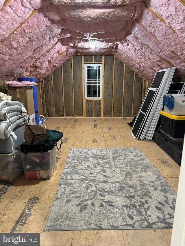 view of unfinished attic