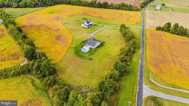 bird's eye view with a rural view