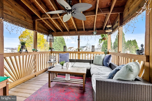 deck with outdoor lounge area