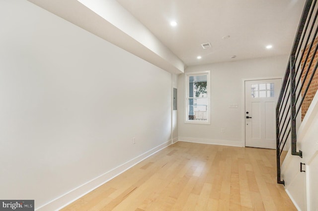 foyer featuring light wood-type flooring