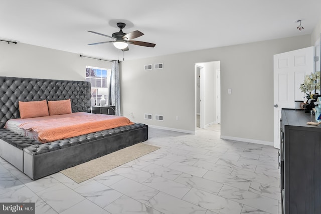 bedroom with ceiling fan