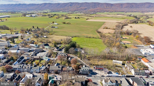 bird's eye view with a mountain view