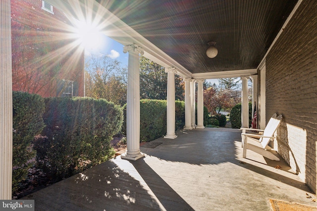 view of patio / terrace featuring covered porch