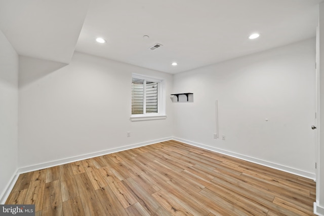 empty room featuring light wood-type flooring