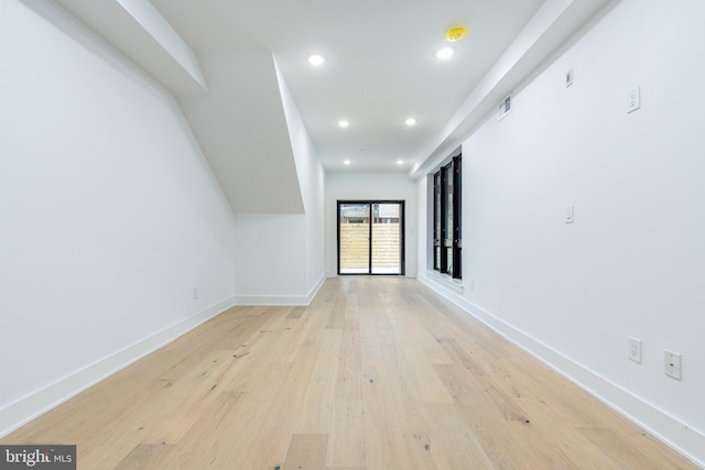 interior space with light wood-type flooring