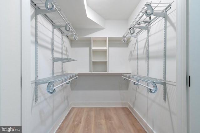 spacious closet featuring hardwood / wood-style flooring