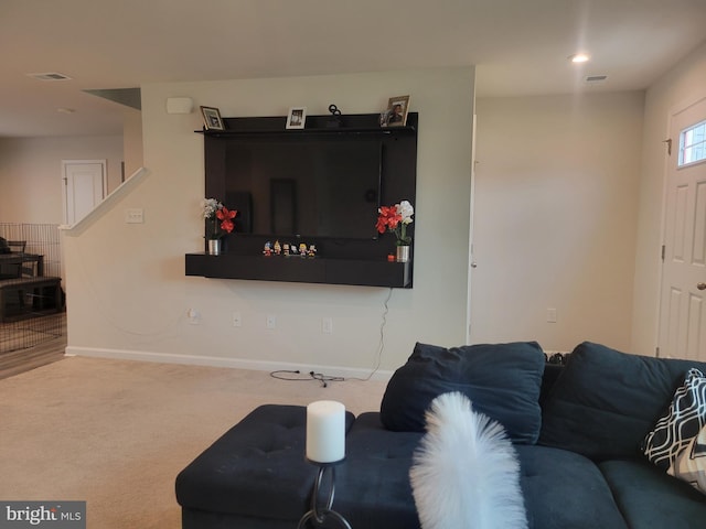 view of carpeted living room