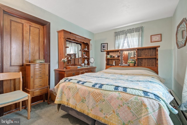 carpeted bedroom featuring multiple windows