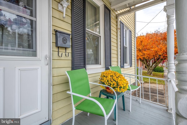 deck with a porch