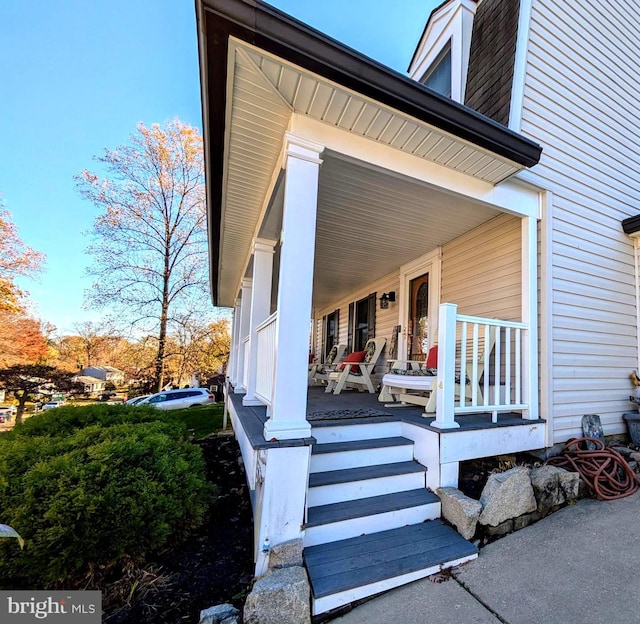 exterior space with a porch