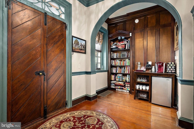 interior space with wood-type flooring