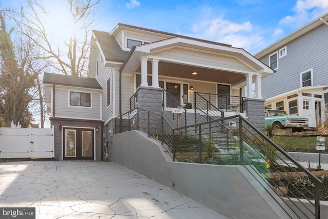 view of front of property with a porch