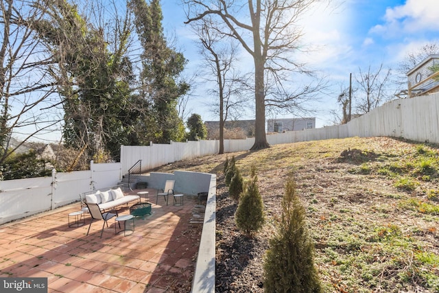 view of yard with a patio area