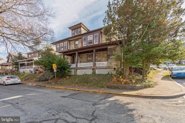 view of front of house with covered porch