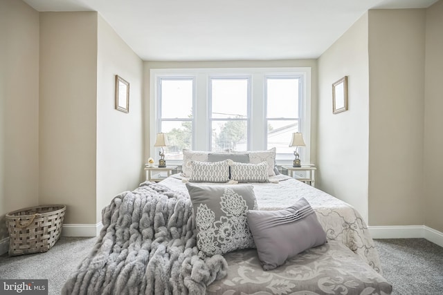 bedroom with carpet and multiple windows