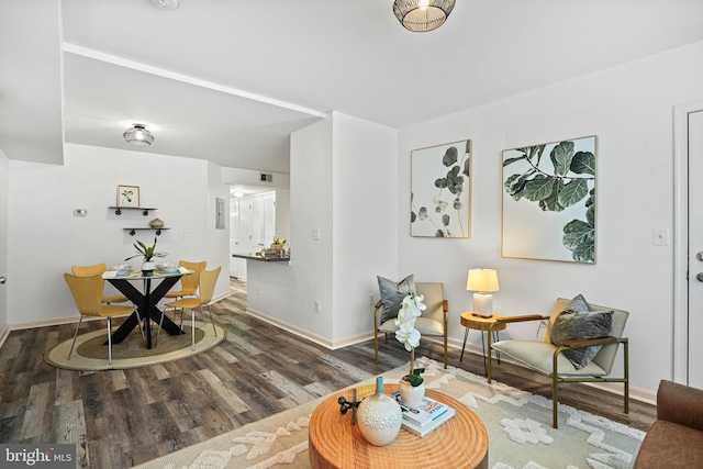 interior space featuring dark hardwood / wood-style floors