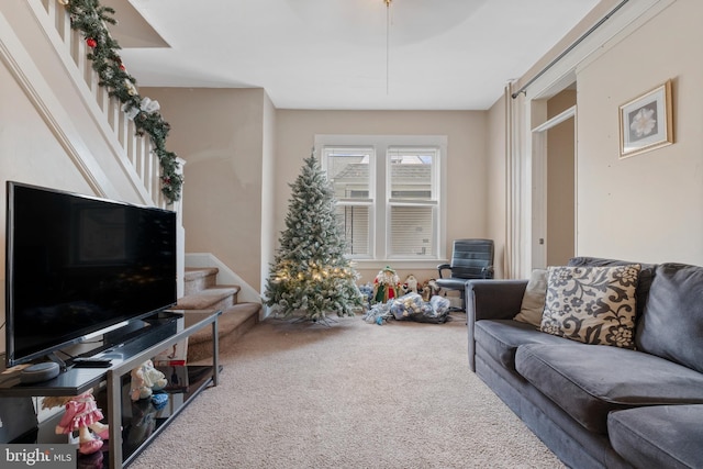 69 Reed Ave, Hamilton, NJ 08610 - carpeted living area featuring stairs