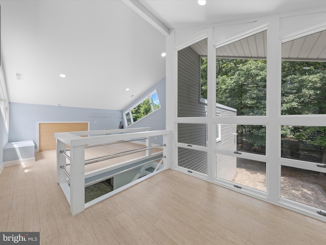 interior space featuring lofted ceiling and a wealth of natural light